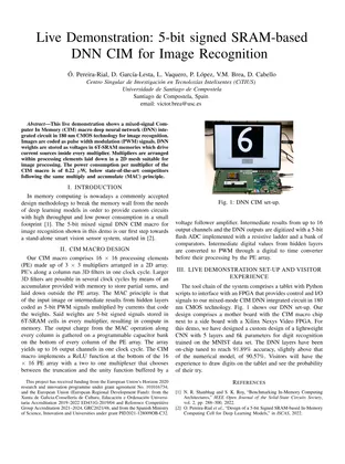 Cover of Live Demonstration: 5-bit signed SRAM-based DNN CIM for Image Recognition