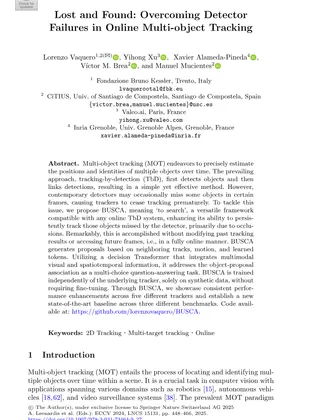 Cover of Lost and Found: Overcoming Detector Failures in Online Multi-Object Tracking
