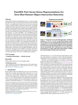 Cover of FineHOI: Part-Aware Dense Representations for Zero-Shot Human-Object Interaction Detection