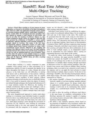 Cover of SiamMT: Real-Time Arbitrary Multi-Object Tracking